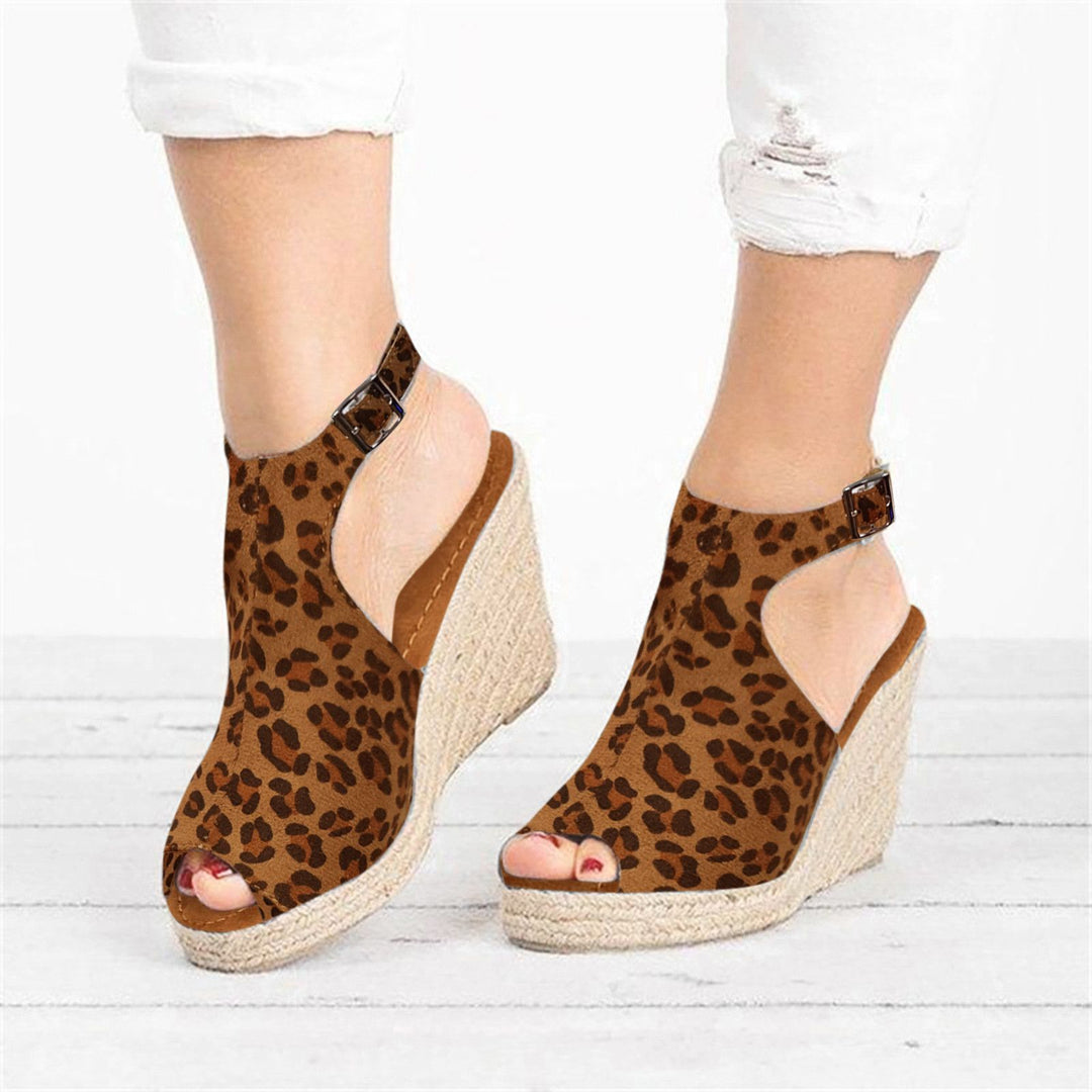 Dame Wedge-sandaler med åben tåområde og justerbar rem Stilla