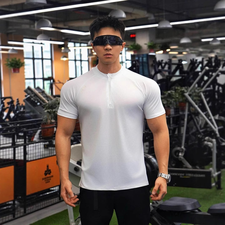 Herren Funktionsshirt med halvmund lynlås og åndbar teknologi Stilla