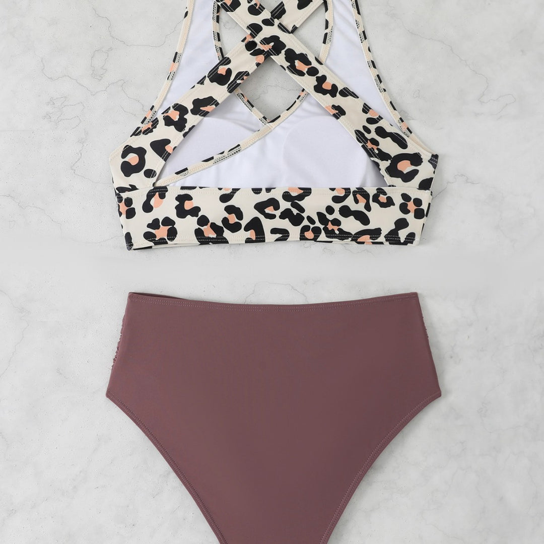 Dame Sporty Bikini-sæt med moderigtigt Leo-design Skovae
