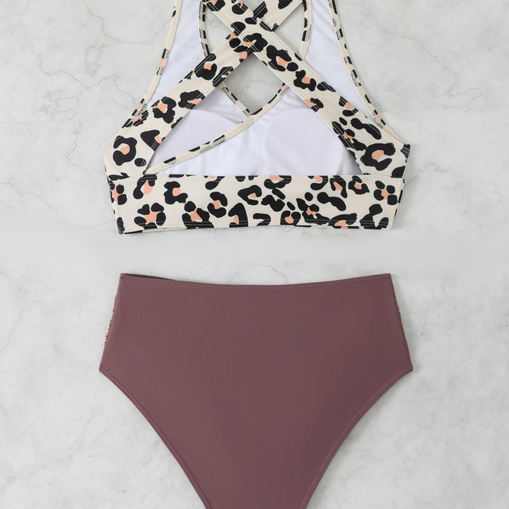 Dame Sporty Bikini-sæt med moderigtigt Leo-design Skovae
