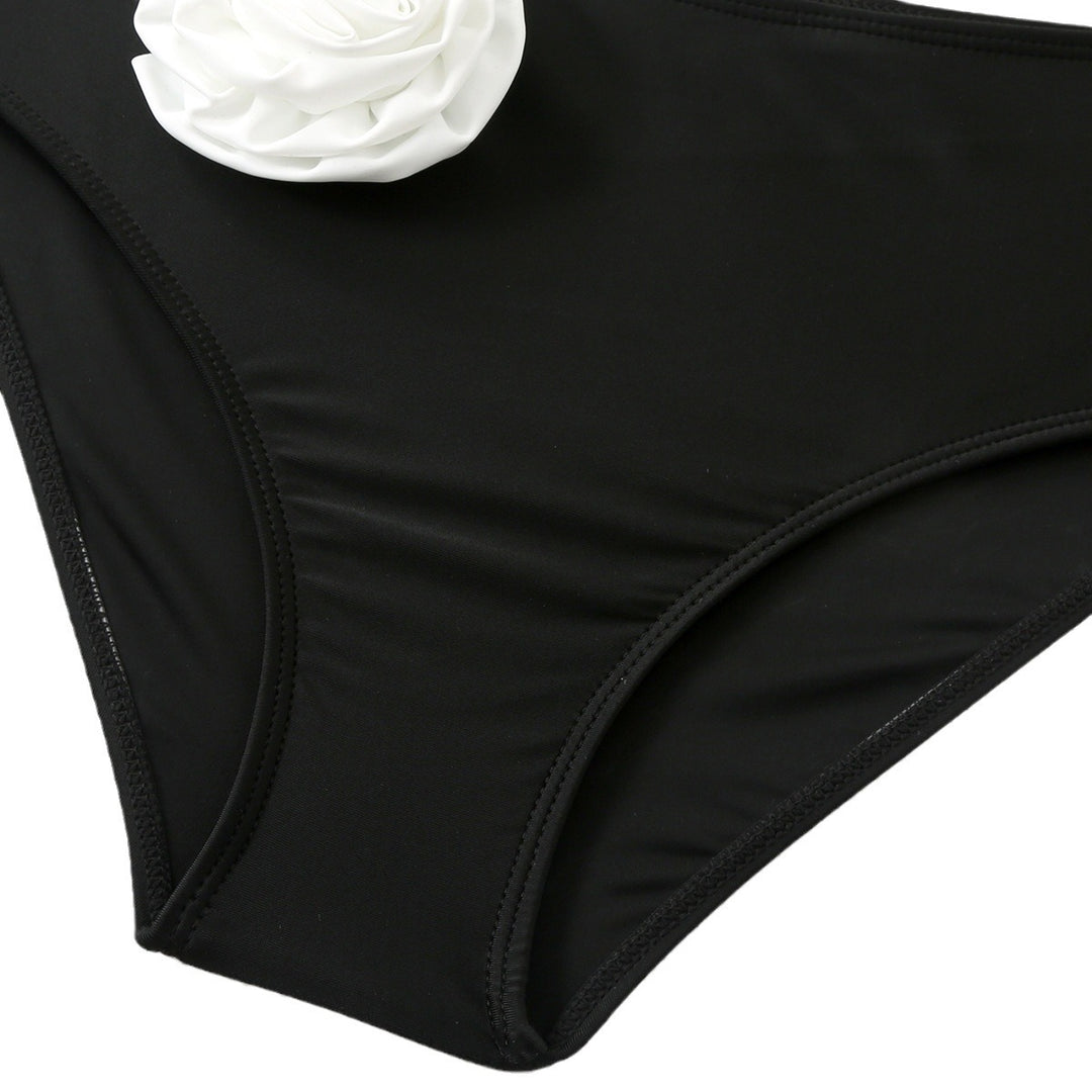 Dame Bikini-Set med elegante flæseærmer og blomsterdetalje Stilla