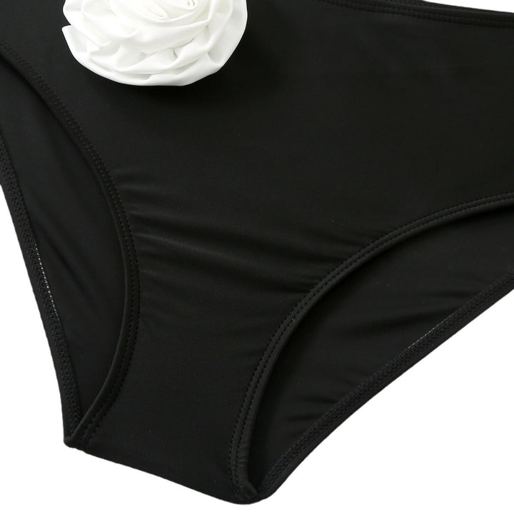 Dame Bikini-Set med elegante flæseærmer og blomsterdetalje Stilla