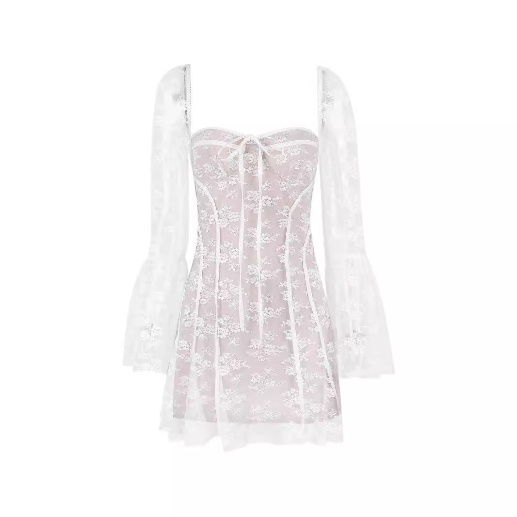 Dame blomsterprint minikjole Stilla