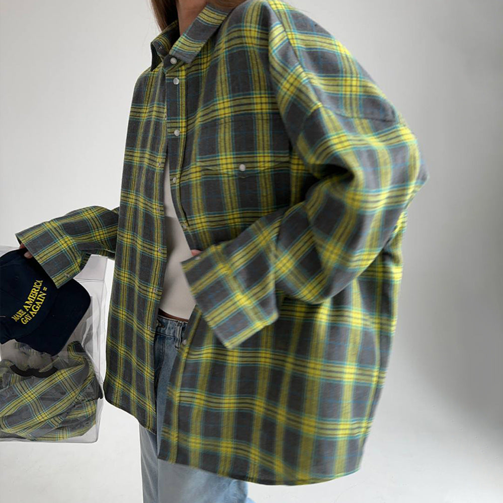 Dame ternet skjorte i afslappet oversize-stil Stilla