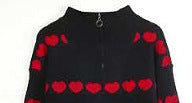 Kvindernes sweater med hjerte-design og kort lynlås Stilla