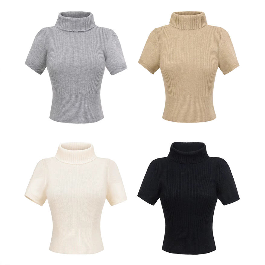 Dame Kortærmet Rullekravepullover Stilla