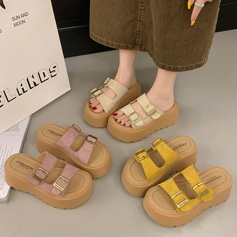 Dame platform-sandaler med dobbelt stropdesign og skridsikker sål Stilla