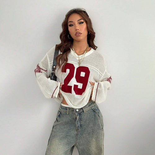 Dame afslappet net top med oversized snit Stilla