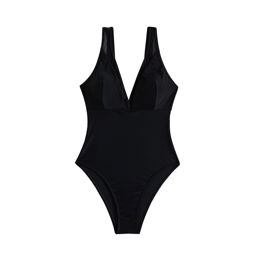 Dame one-piece badedragt med dyb V-udskæring Skovae