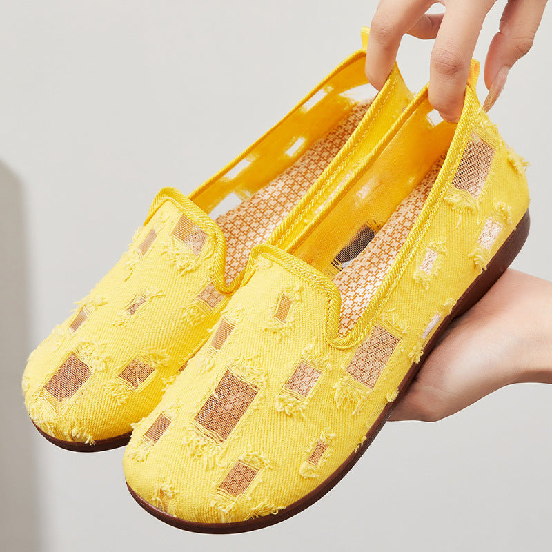 Femme Stilfulde Slip-On Fritidssko med Åndbart Cut-Out Design Stilla