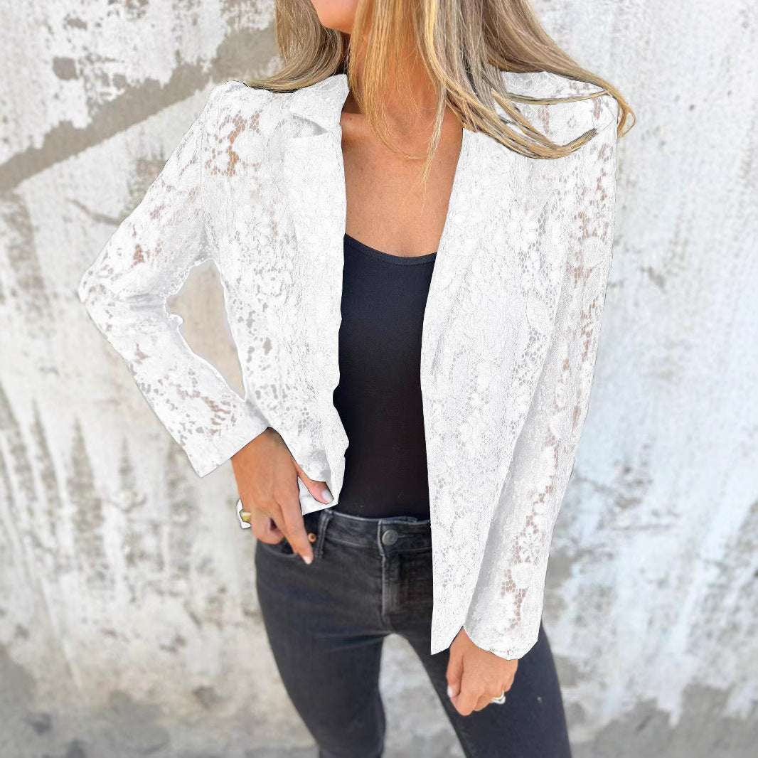 Dame elegant spids blazerjakke med struktureret design Stilla