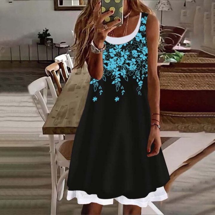 Dame Floral Broderi A-Linien Kjole Stilla