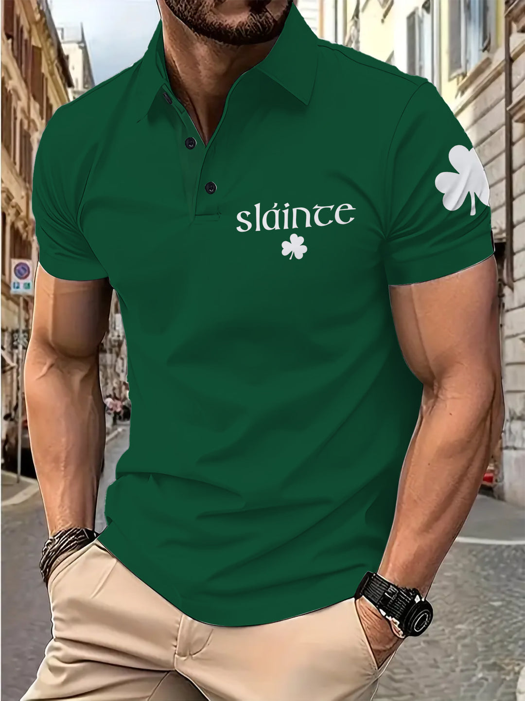 Herrer polo shirt med stilfuld irsk motiv og kvalitets bomuldsblanding Stilla