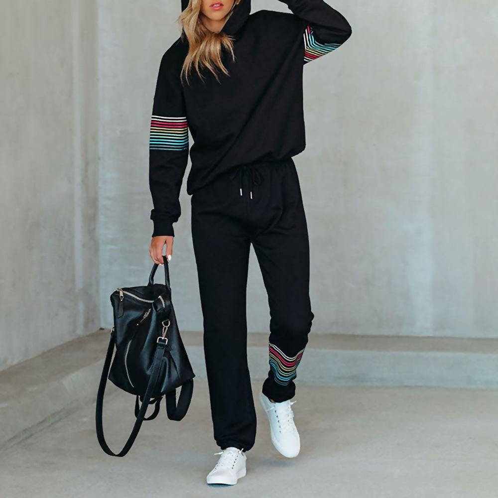 Dame Sporty Hættetrøje med fashionable farvestreger Stilla
