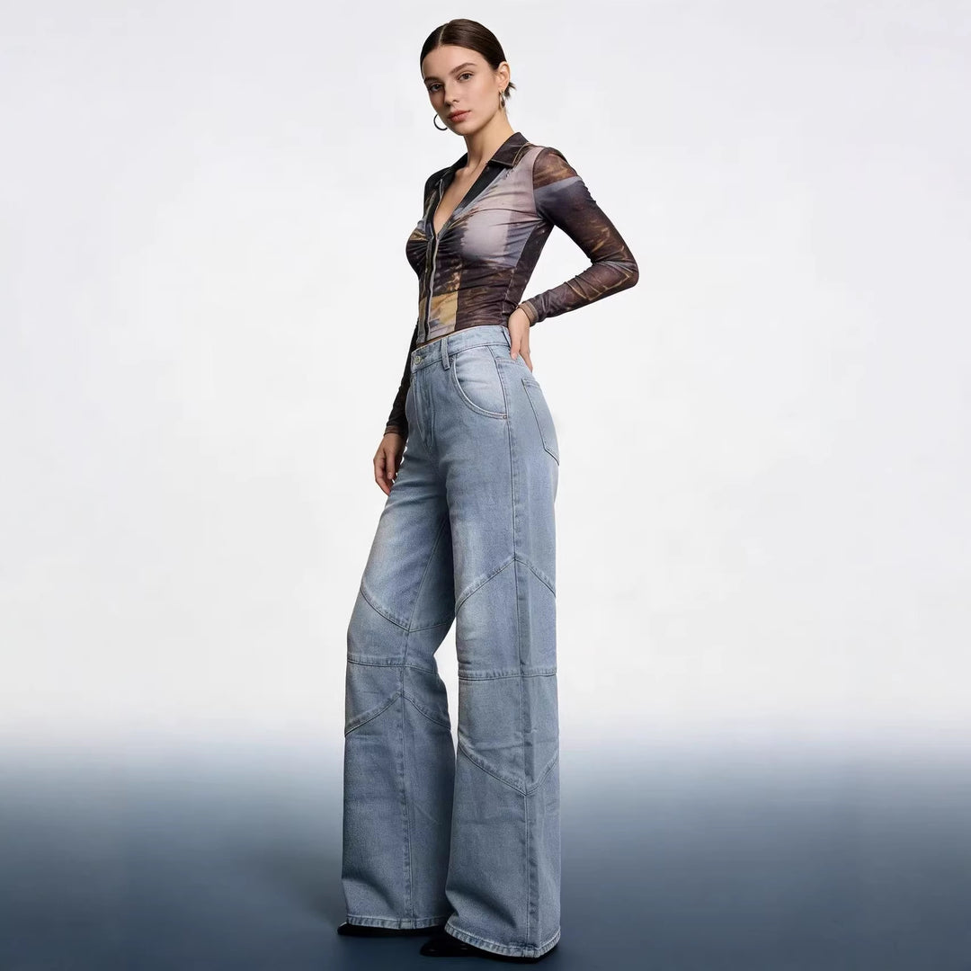 Damer Løst skårede jeans med unikke syningsdetaljer Skovae