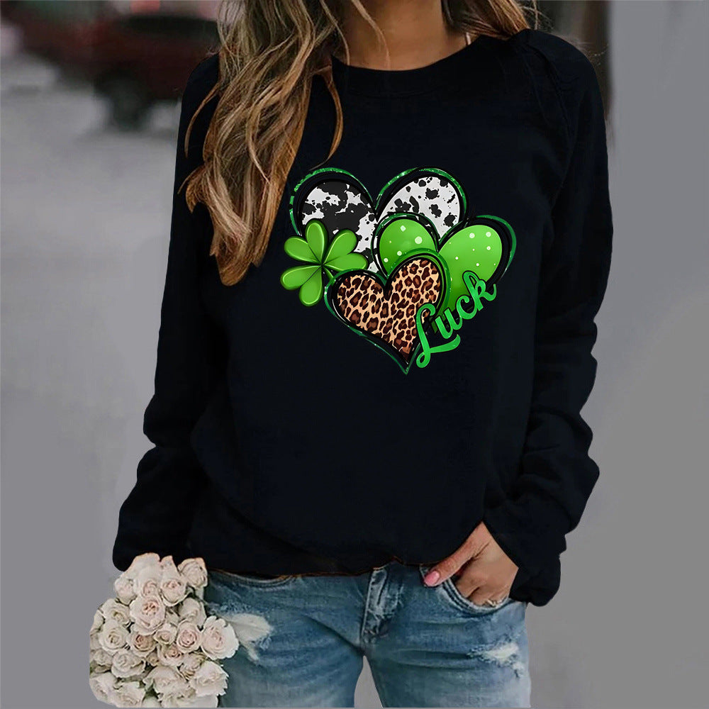 Kvinders sweatshirt med kreativ hjerte-design og iøjnefaldende motiv Stilla