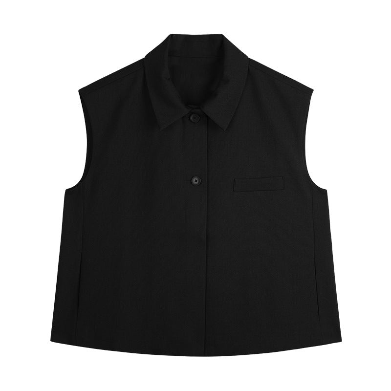 Dame ærmeløs overshirt med knapstolpe og struktureret stof Stilla