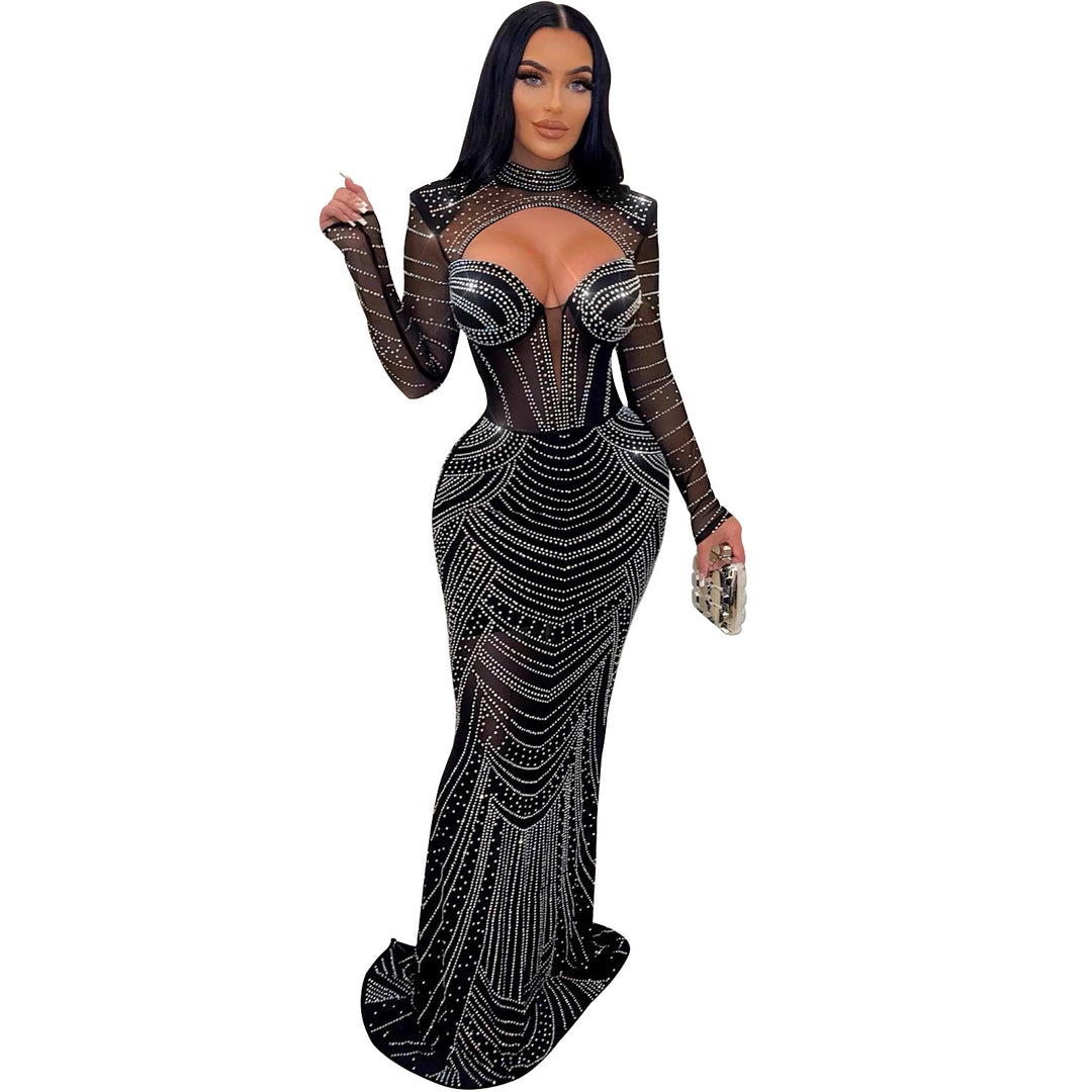 Damer Glamourøst Aftenkjole med Cut-Out-design og Rhinestone dekorationer Stilla