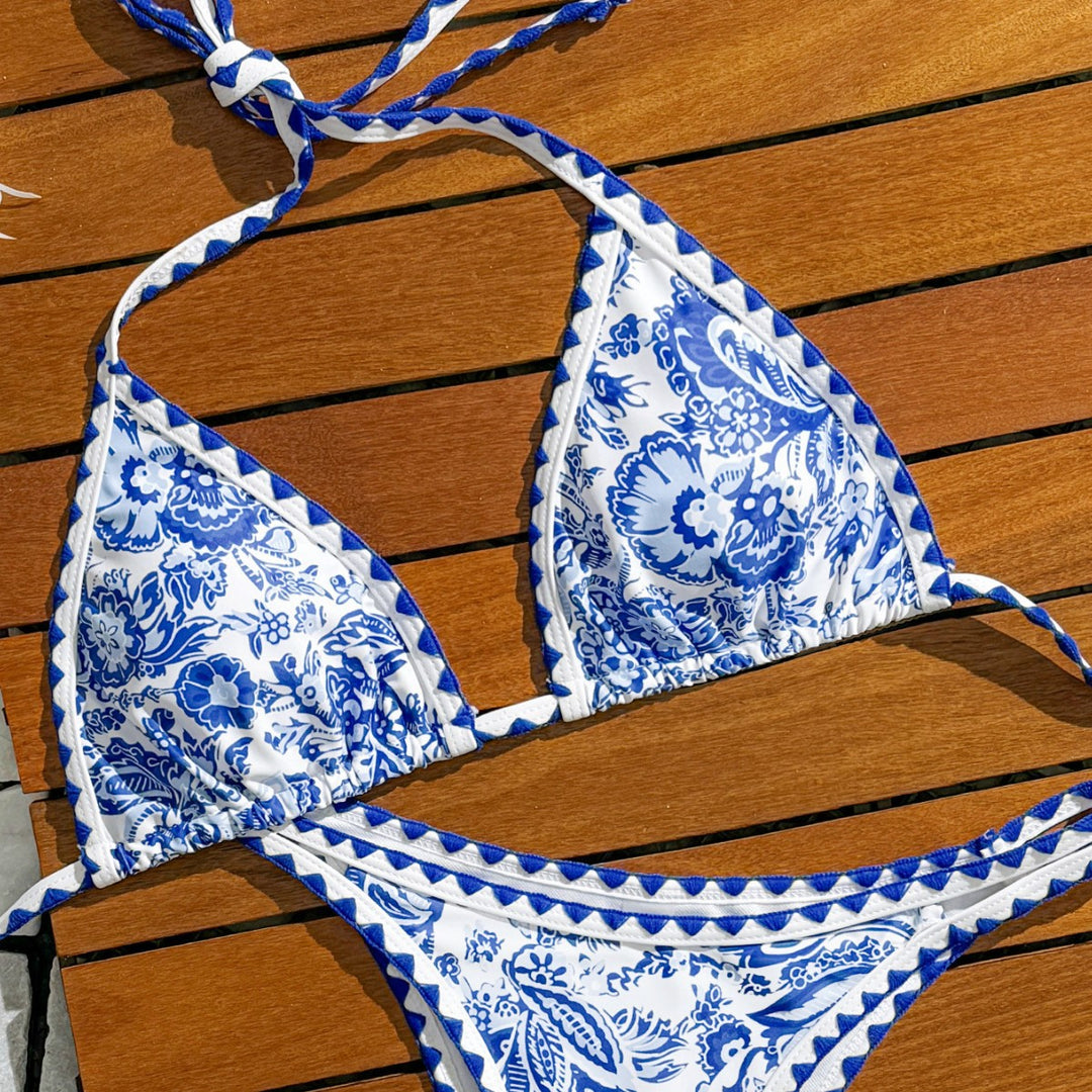 Dame Trio-badeoutfit med elegante indpakningsdetaljer Stilla