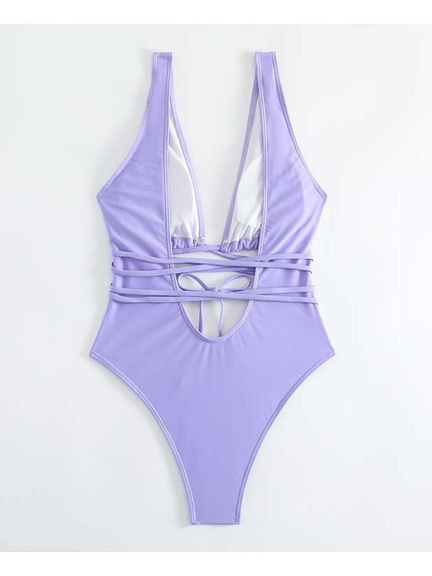 Dame Plunge Cut-Out Monokini Badedragt Stilla