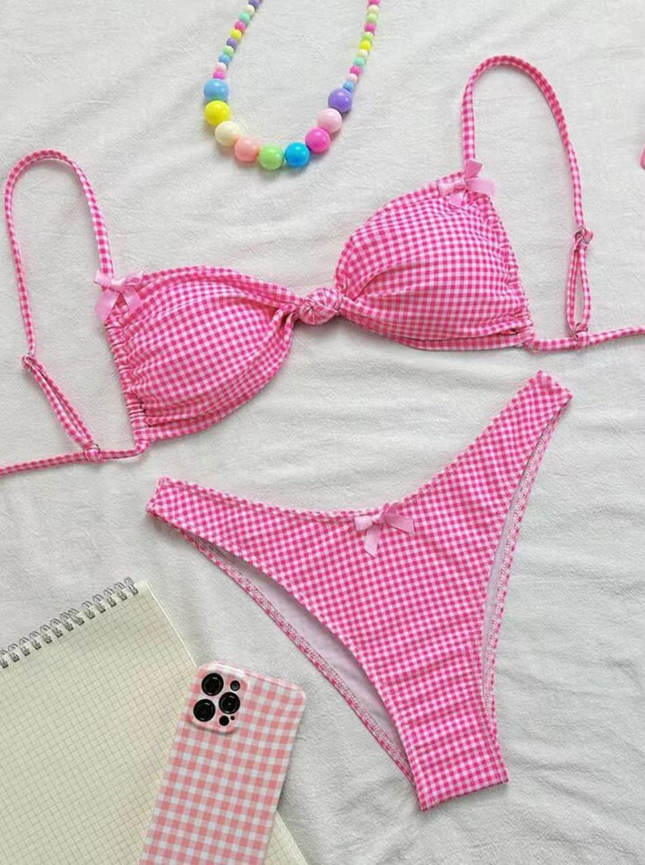 Dame bikini-sæt med flæse detaljer og justerbare stropper Skovae