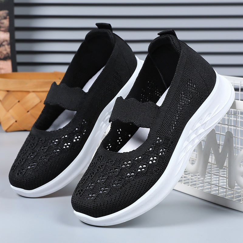 Femme Åndbare Slip-On Mary Jane Sneakers med Komfort Stretch-Overdel Stilla
