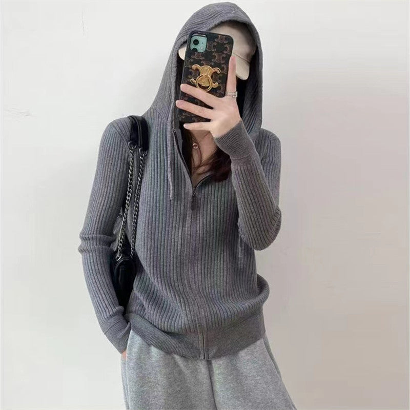 Dame Zip-Hoodie Sweater Stilla