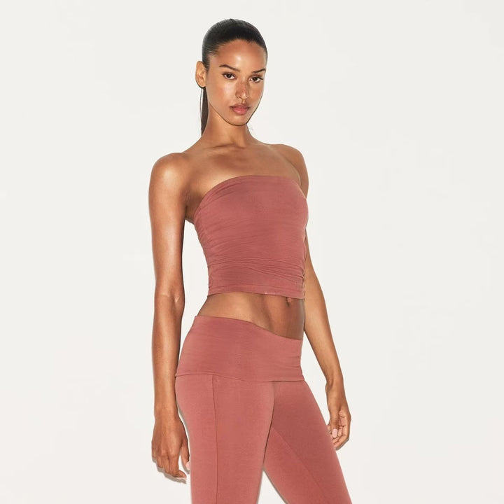 Dame Strapless Sømløst Crop Top Stilla