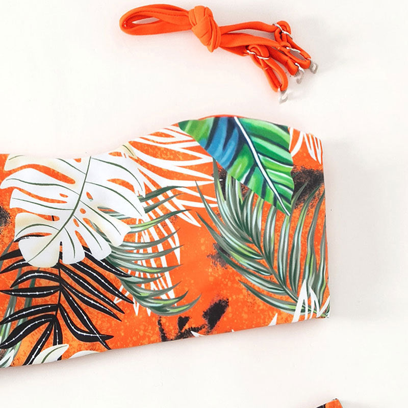 Dame bandeau bikini med højskåret underdel Skovae