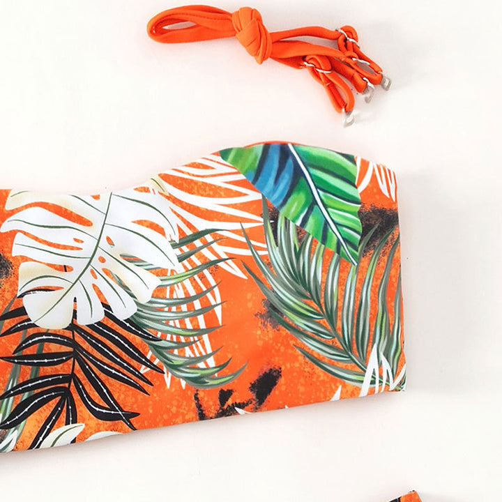 Dame bandeau bikini med højskåret underdel Skovae