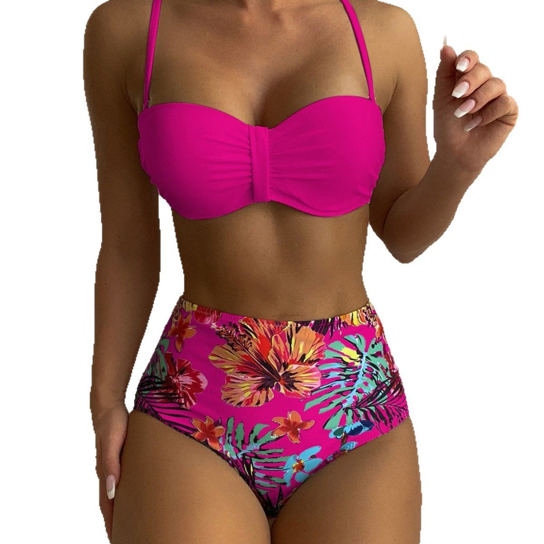 Dame bikini-sæt med højtaljede underbukser og elegant draperingseffekt Stilla