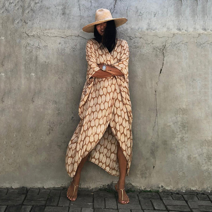 Dame Strandkimono med moderne snit og luftigt fit Stilla