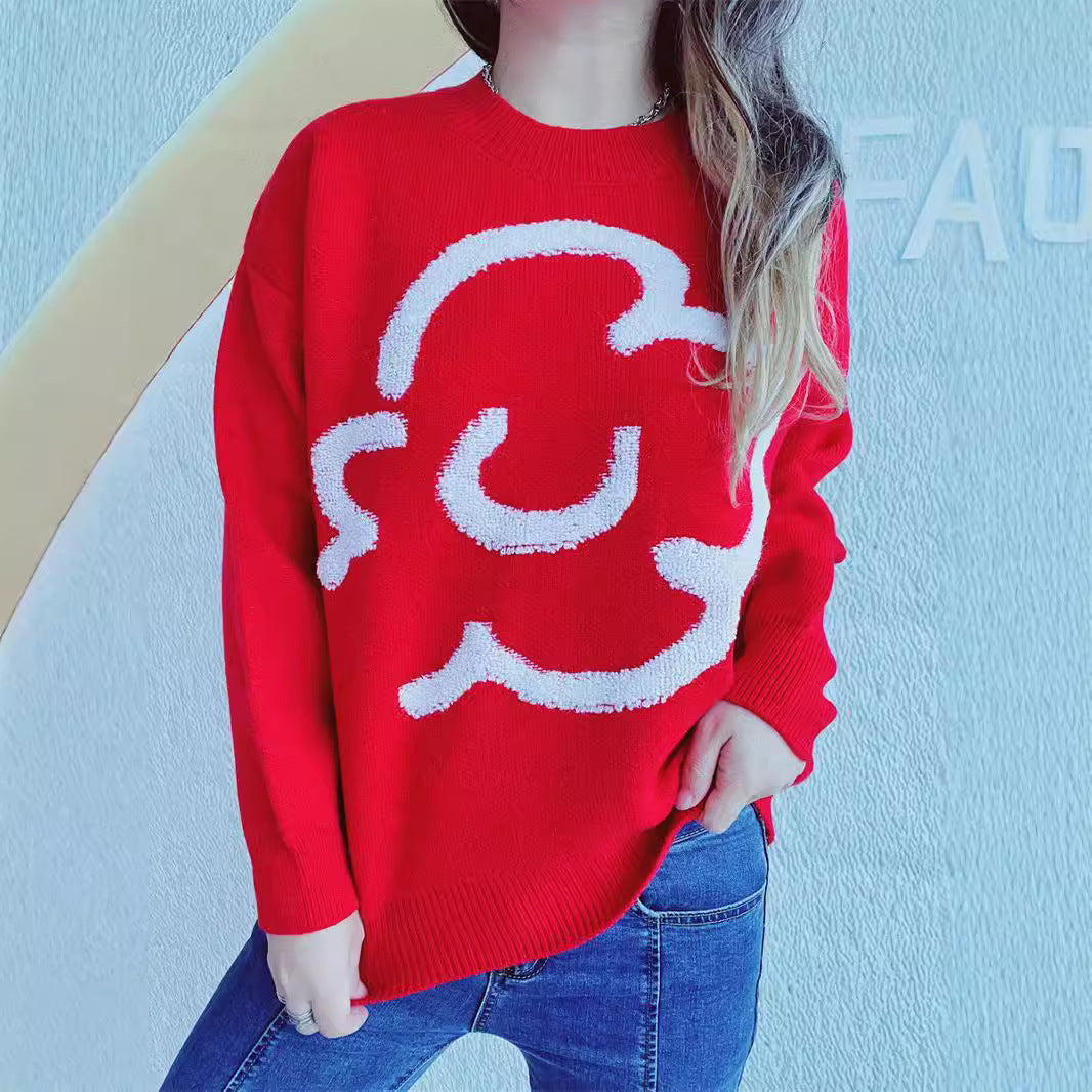 Kvindernes løse sweater med grafisk skrift Stilla