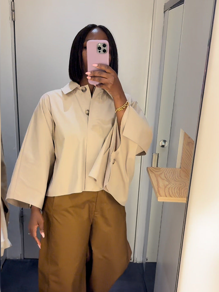 Dame Cropped Bluse med voluminøse ærmer Stilla