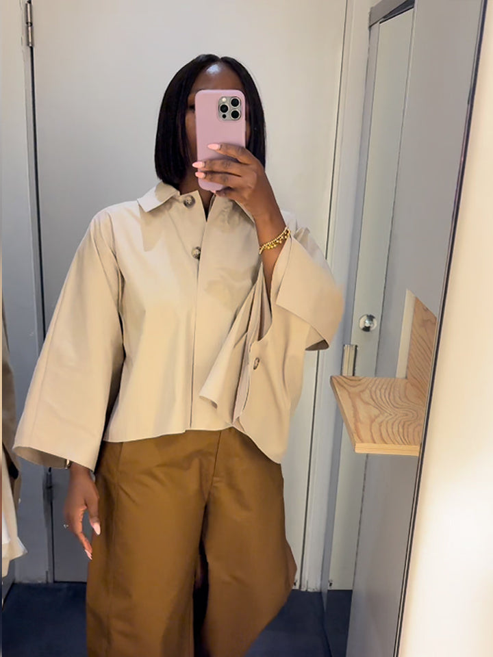 Dame Cropped Bluse med voluminøse ærmer Stilla