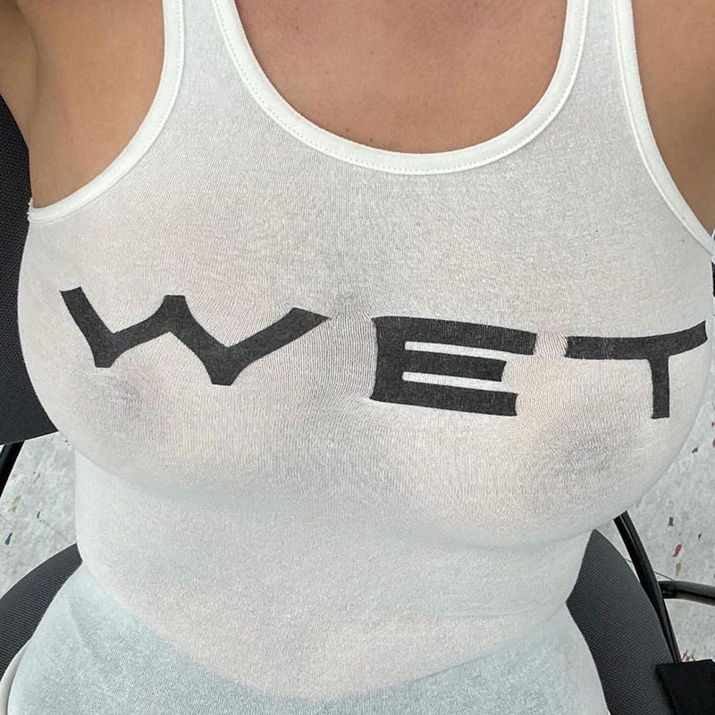 Dame moderigtigt Cropped Top med iøjnefaldende skrift Skovae