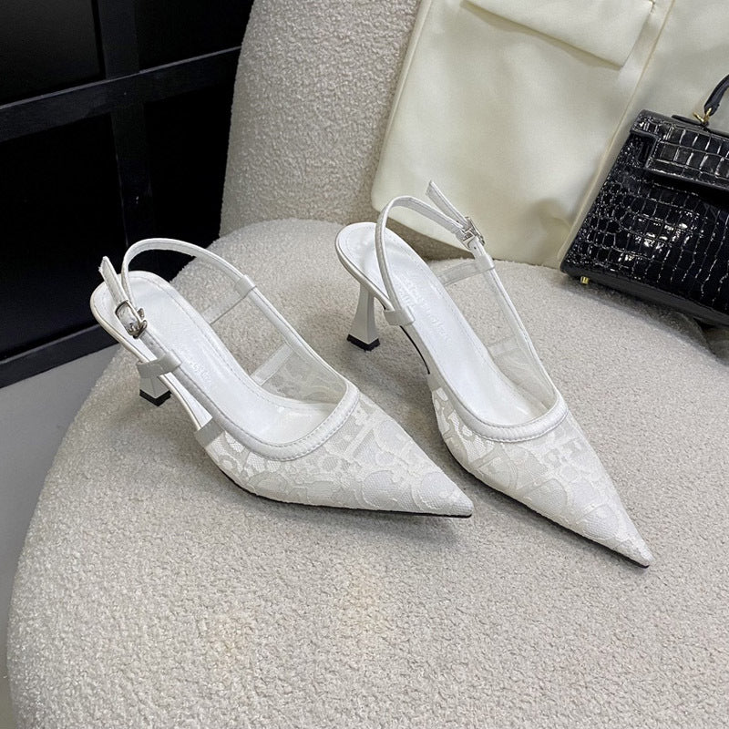 Dame Slingback Pumps med fint spidsemateriale og vidunderlige detaljer Stilla