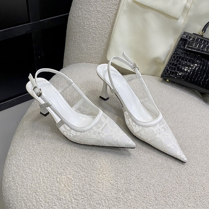 Dame Slingback Pumps med fint spidsemateriale og vidunderlige detaljer Stilla