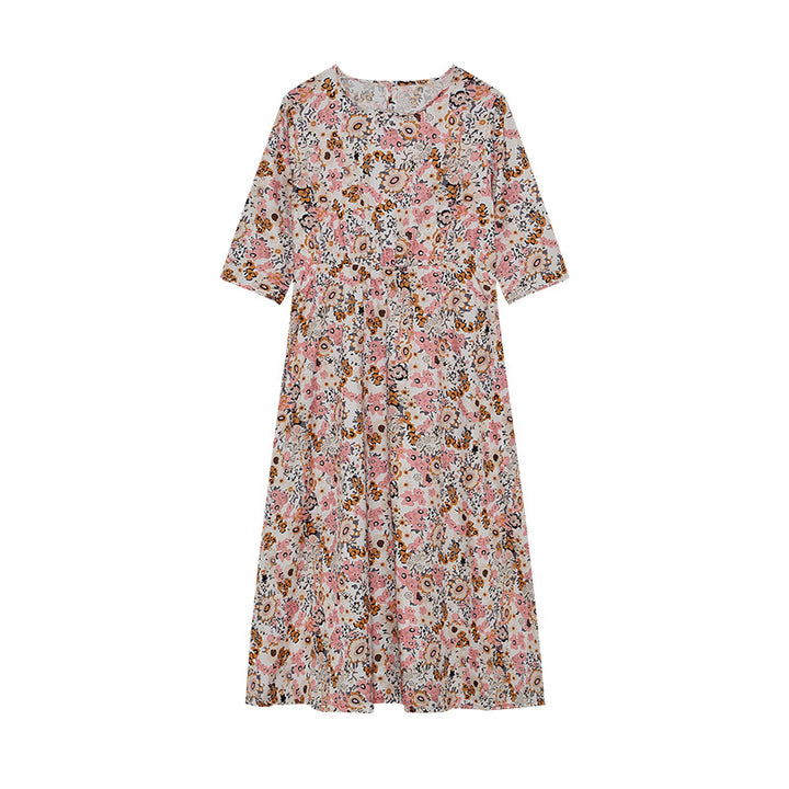 Kvinder Blomster Kjole A-Linje Midi Stilla
