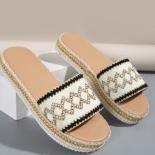Dame Moda-sandaler med håndvævet strop-design og komfortabel platformsål Stilla