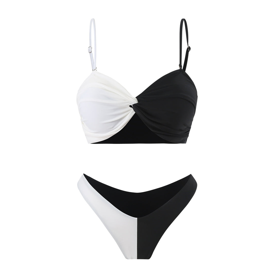 Dame bikini-sæt med rynker og asymmetrisk nederdel Stilla