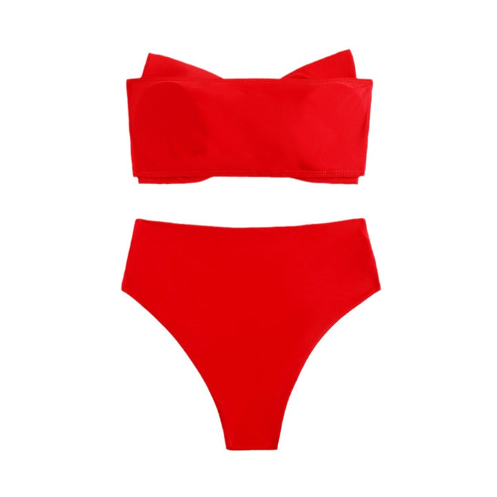 Dame bikini-sæt med smart bindebånd-overdel og højt skåret trusse Stilla