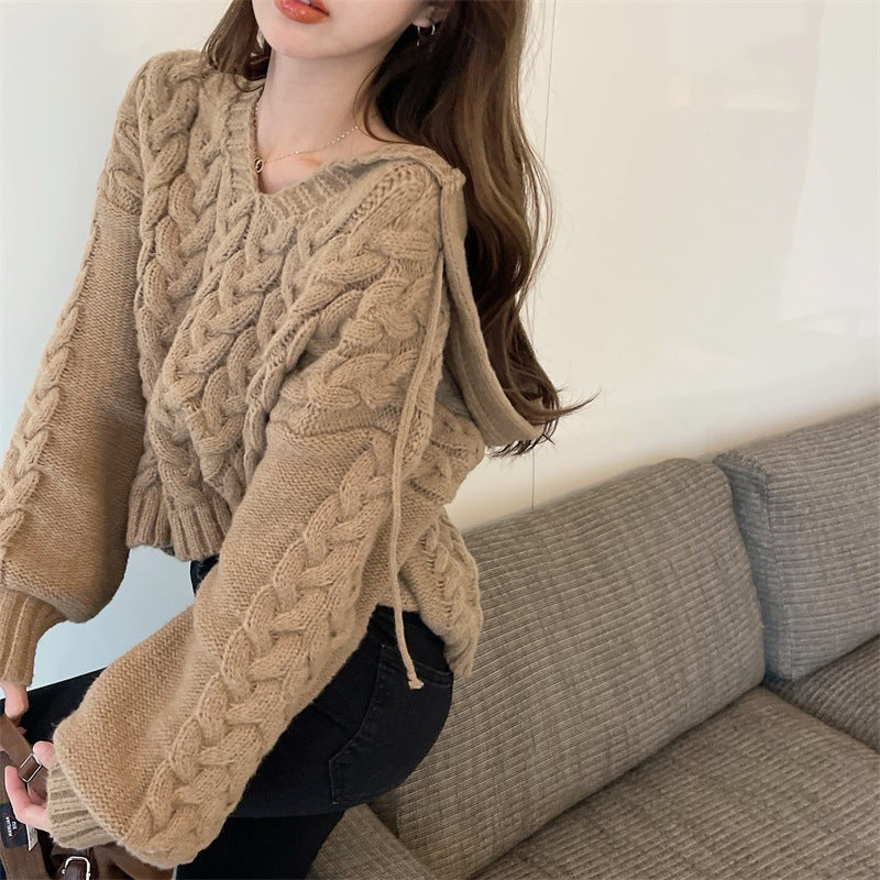 Femme Cozy Kabelstrik Hættepullover Stilla