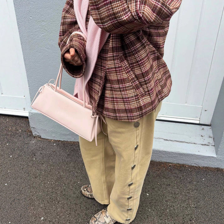 Kvinderne stilfulde ternede jakke i trendy oversized snit Stilla