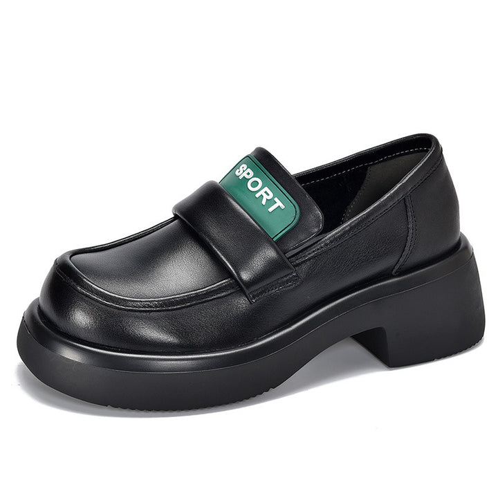 Dame Slip-On Mokassiner med tyk plateau sål og praktisk velcro Stilla