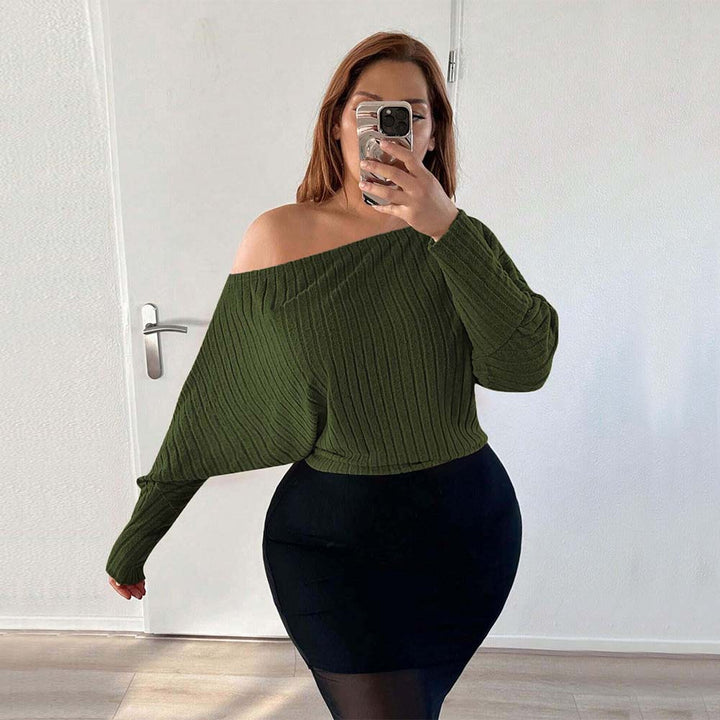 Dame afslappet asymmetrisk oversized top med blødt ribdesign Stilla