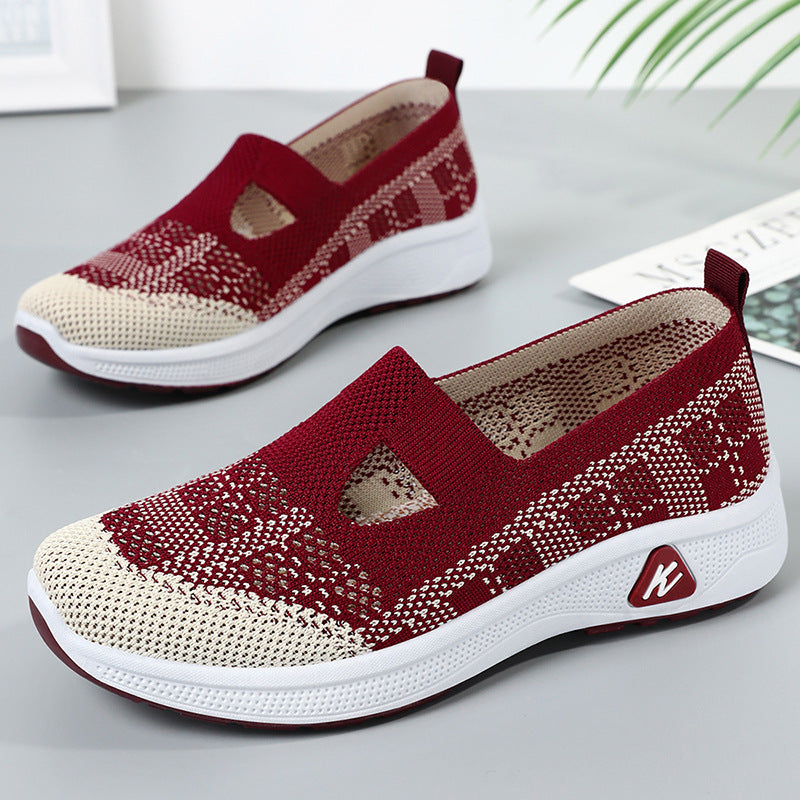 Dame Slip-On Sneakers med åndbar strikoverflade og fleksibel sål Stilla