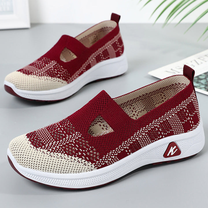 Dame Slip-On Sneakers med åndbar strikoverflade og fleksibel sål Stilla