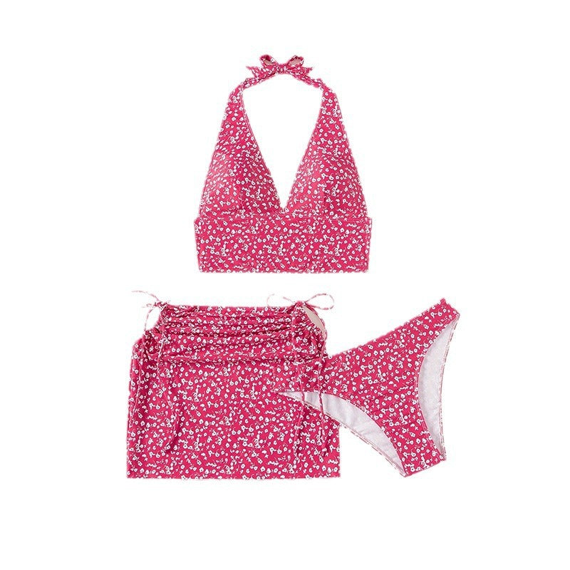 Dame Bikini-sæt med blomster halterneck-design Skovae