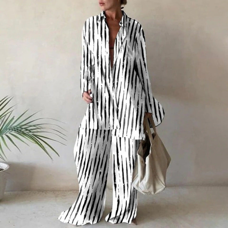 Femme Relaxed Fit Pyjama-Sæt med abstrakt mønster Stilla